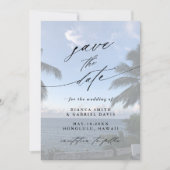 Palm Tree Beach Weddenfoto Save The Date (Voorkant)