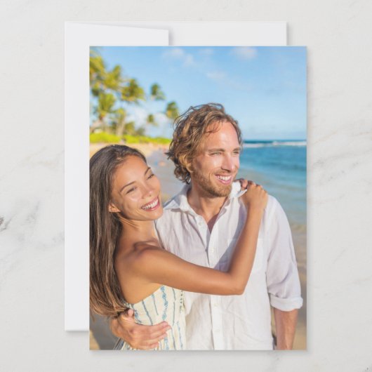 Palm Tree Beach Weddenfoto Save The Date (Achterkant)