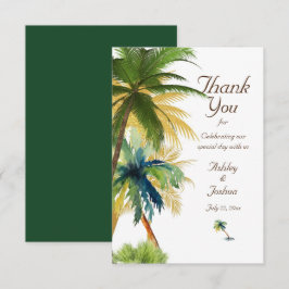 Palm Tree Beach Weddenschap Bedankkaart