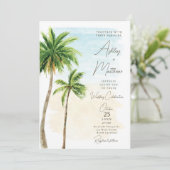 Palm Tree Beach Weddenschap Kaart (Staand voorkant)