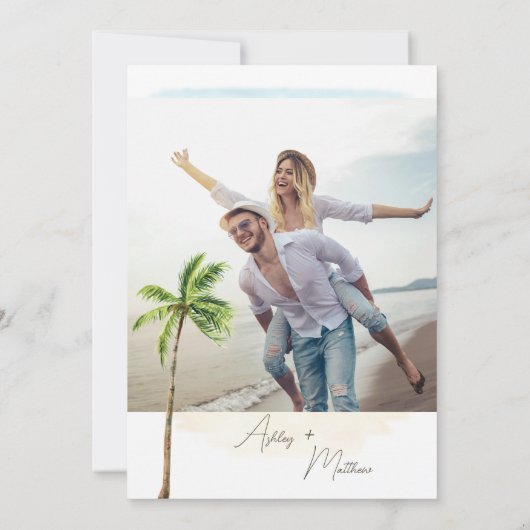 Palm Tree Beach Weddenschap Kaart (Achterkant)