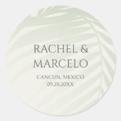 Palm Tree Beach Weddenschap Ronde Sticker (Voorkant)