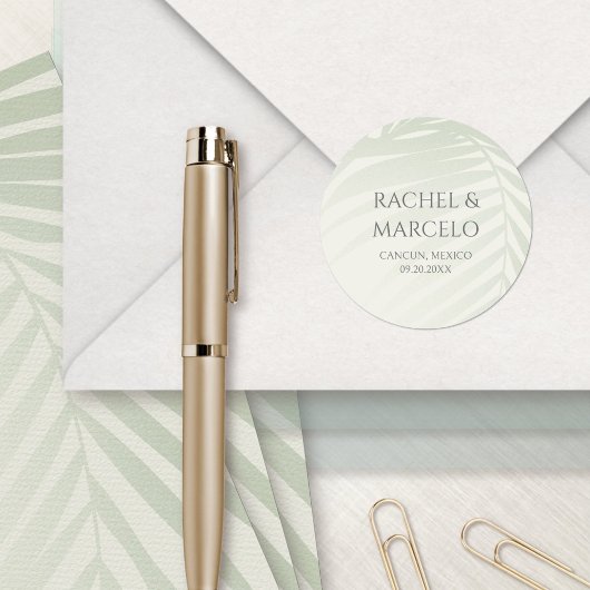 Palm Tree Beach Weddenschap Ronde Sticker