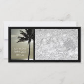 Palm Tree Beach Weddenschap Save the Date Photo Ca (Voorkant)
