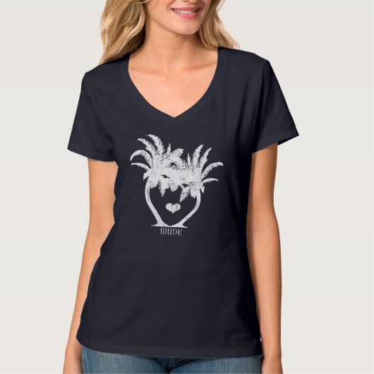 Palm Tree Beach Weddenschap T-shirt (Voorkant)
