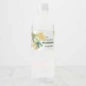 Palm Tree Beach Weddenschap Waterfles Etiket (Voorkant)