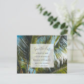Palm Tree Beach Wedding Bewaar de datums Aankondigingskaart (Staand voorkant)