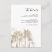 Palm Tree Beach Wedding Details Informatiekaartje (Voorkant)