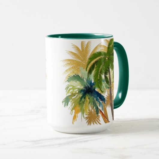 Palm Tree Beach Wedding Favor Mok (Voorkant rechts)