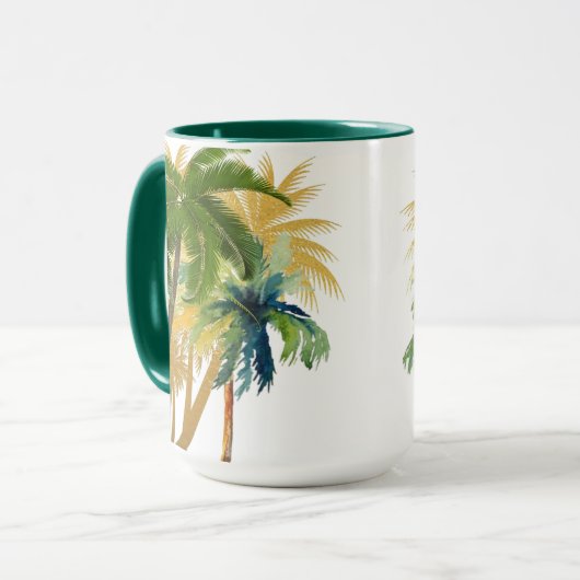 Palm Tree Beach Wedding Favor Mok (Voorkant links)