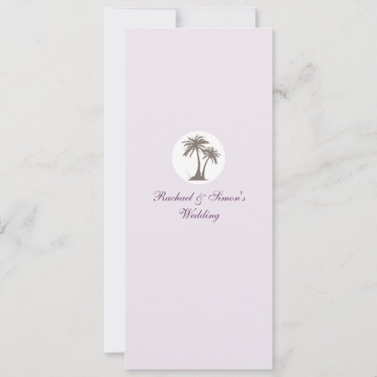 Palm Tree Beach Wedding Invitiation - slim Kaart (Achterkant)