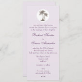 Palm Tree Beach Wedding Invitiation - slim Kaart (Voorkant / Achterkant)