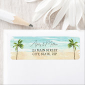 Palm Tree Beach Wedding Return Labels (Insitu)
