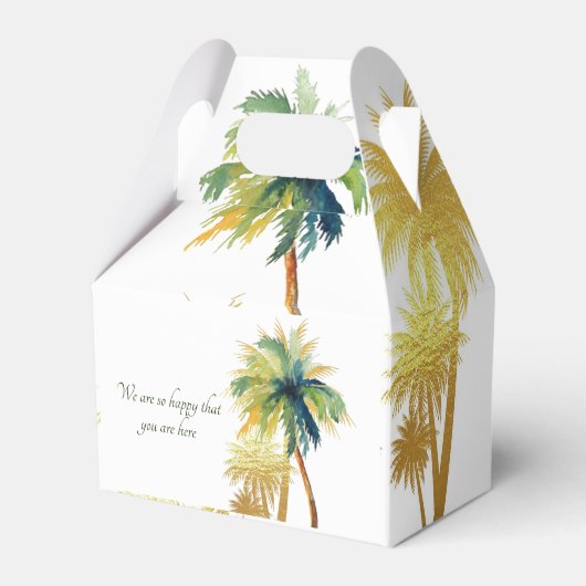 Palm Tree Beach Wedding Vrijgezellenfeest Favoriet Bedankdoosjes (Achterkant)