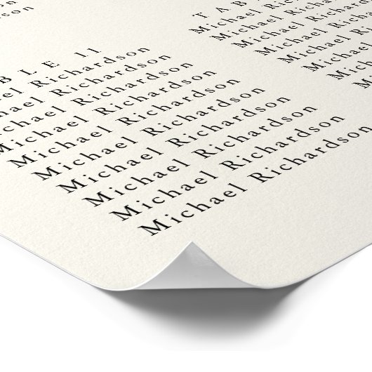 Palm Tree Bestemming Bruiloft 15 Zitkaarten Poster (Hoek)