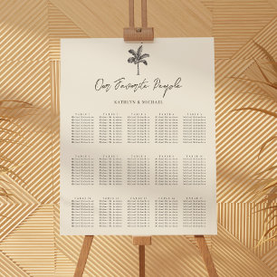 Palm Tree Bestemming Bruiloft 15 Zitkaarten Poster