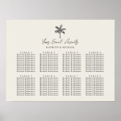 Palm Tree Bestemming Bruiloft 8 Tafel Zitplaatsen Poster (Voorkant)