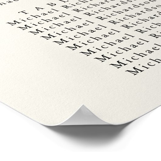 Palm Tree Bestemming Bruiloft 8 Tafel Zitplaatsen Poster (Hoek)