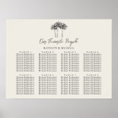 Palm Tree Bestemming Bruiloft 8 Tafel Zitplaatsen Poster (Voorkant)