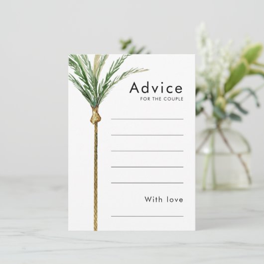Palm Tree bestemming bruiloft advies Kaart (Staand voorkant)