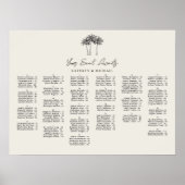 Palm Tree Bestemming Bruiloft Alfabetische Zitplaa Poster (Voorkant)