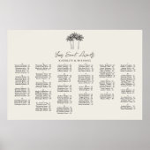 Palm Tree Bestemming Bruiloft Alfabetische Zitplaa Poster (Voorkant)