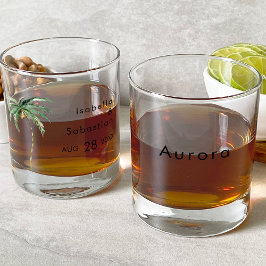 Palm Tree Bestemming Bruiloft Bruids Feest Whisky Glas