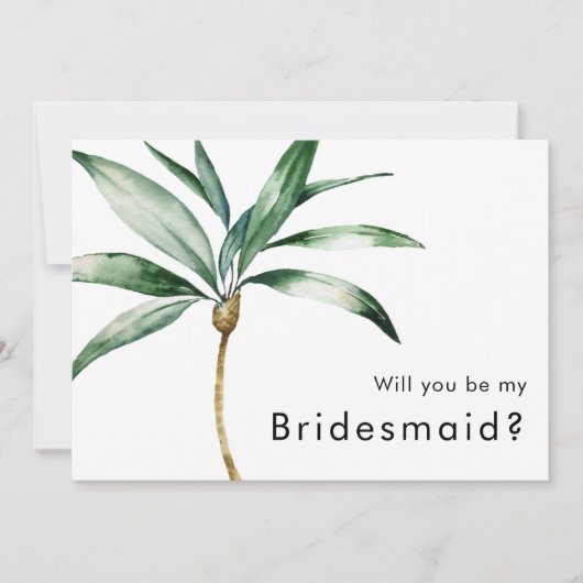 Palm Tree bestemming bruiloft bruidsmeisje voorste Kaart (Voorkant)