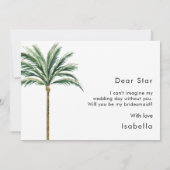 Palm Tree bestemming bruiloft bruidsmeisje voorste Kaart (Achterkant)