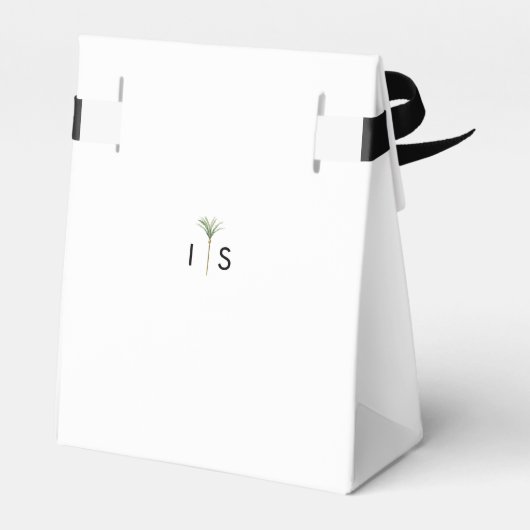 Palm Tree bestemming bruiloft dank u Bedankdoosjes (Achterkant)