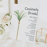 Palm Tree Bestemming Bruiloft Drinken Bar Sign Reclamebord Met Voetstuk<br><div class="desc">Deze palmboombestemming bruiloft drink barteken ontwerp beschikt over tropische waterverf palmbomen op een heldere witte achtergrond die de dromerige sfeer van een bestemmingsbruiloft oproepen. dit ontwerp straalt de romance uit van zandoevers en zwaaiende palmen, ideaal voor koppels die op zoek zijn naar een echt onvergetelijk feest. Voor gepersonaliseerde coördinatie of...</div>