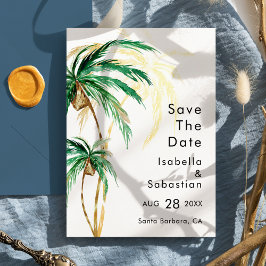 Palm Tree Bestemming Bruiloft Flat Save The Date