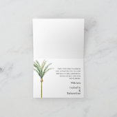 Palm Tree bestemming bruiloft gevouwen dank u Bedankkaart (Binnen)