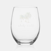 Palm Tree bestemming bruiloft gunst Wijnglas Zonder Voet (Achterkant)
