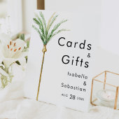 Palm Tree Bestemming Bruiloft Kaarten en geschenke Reclamebord Met Voetstuk