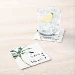 Palm Tree bestemming bruiloft Kartonnen Onderzetters<br><div class="desc">Deze palmboom bestemming bruiloft vierkante papier onderzetter ontwerp beschikt over tropische waterverf palmbomen op een heldere witte achtergrond die de dromerige sfeer van een bestemmingsbruiloft oproepen. dit ontwerp straalt de romance van zandoevers en zwaaiende palmen, ideaal voor koppels op zoek naar een echt onvergetelijk feest. Voor gepersonaliseerde coördinatie of vragen,...</div>