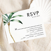 Palm Tree Bestemming Bruiloft Menu RSVP