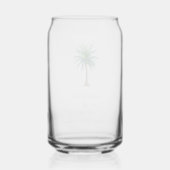 Palm Tree Bestemming Bruiloft Namen & Datum Blikvorm Glas (Achterkant)