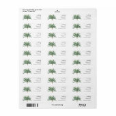 Palm Tree Bestemming Bruiloft Retouradres Label (Full Sheet)
