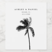Palm Tree Bestemming Bruiloft Strand Wijn Label Wijn Etiket (Enkel label)