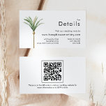 Palm Tree Bestemming Bruiloft Website Details Informatiekaartje<br><div class="desc">Deze palmboom bestemming bruiloft website details behuizing kaart ontwerp beschikt over tropische waterverf palmbomen op een heldere witte achtergrond die de dromerige sfeer van een bestemming bruiloft oproepen. dit ontwerp straalt de romance van zandoevers en zwaaiende palmen, ideaal voor koppels op zoek naar een echt onvergetelijk feest. Voor gepersonaliseerde coördinatie...</div>