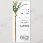 Palm Tree Bestemming Modern Wedding Flat Programma Programmakaart (Voorkant)
