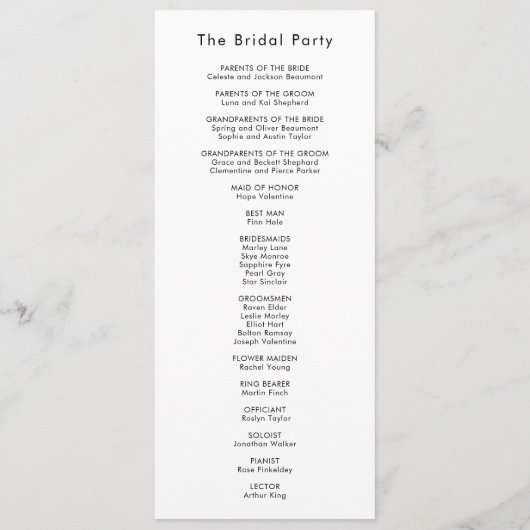 Palm Tree Bestemming Modern Wedding Flat Programma Programmakaart (Achterkant)