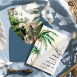 Palm Tree Bestemming Trouwfoto Opslaan van de datu Save The Date<br><div class="desc">Deze trouwfoto met palmboombestemming bewaart het datumontwerp en bevat waterverf palmbomen op een heldere witte achtergrond die de dromerige sfeer van een bestemmingsbruiloft oproepen. Dit ontwerp straalt de romance uit van zandoevers en zwaaiende palmen, ideaal voor koppels die op zoek zijn naar een echt onvergetelijk feest. Voor gepersonaliseerde coördinatie of...</div>
