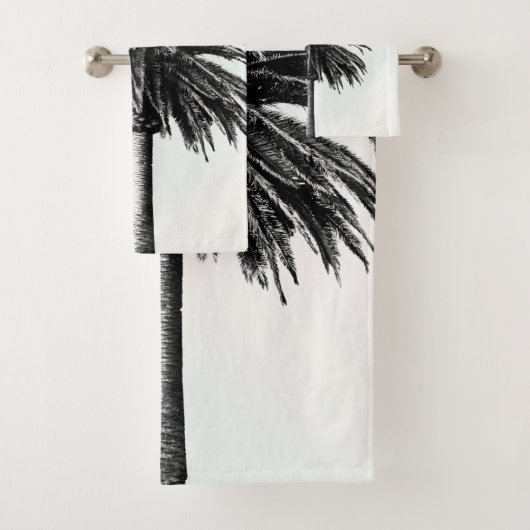 Palm Tree Black White Modern Blue Sky Bad Handdoek (Insitu)