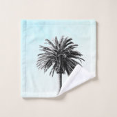 Palm Tree Black White Modern Blue Sky Bad Handdoek (Wasdoekje)