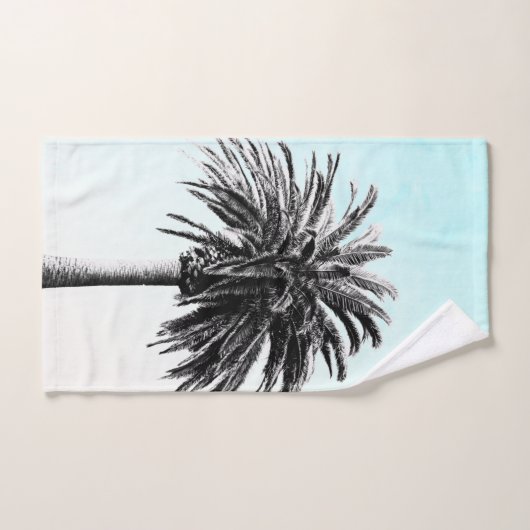 Palm Tree Black White Modern Blue Sky Bad Handdoek (Handdoek)