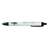 Palm Tree Black White Modern Blue Sky Personal Zwarte Inkt Pen (Bodem)