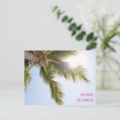 Palm Tree Blue Sky Miami Florida Travel Briefkaart (Staand voorkant)