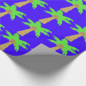 Palm Tree Blue Wrapping Paper Cadeaupapier (Hoek)